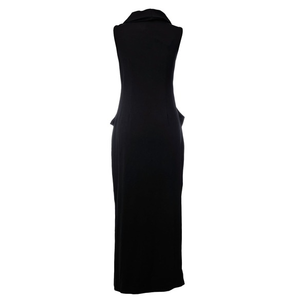 Women's Sleeveless Long Black Dress Size S Cowl Neck Size Slit NWT - Picture 4 of 7